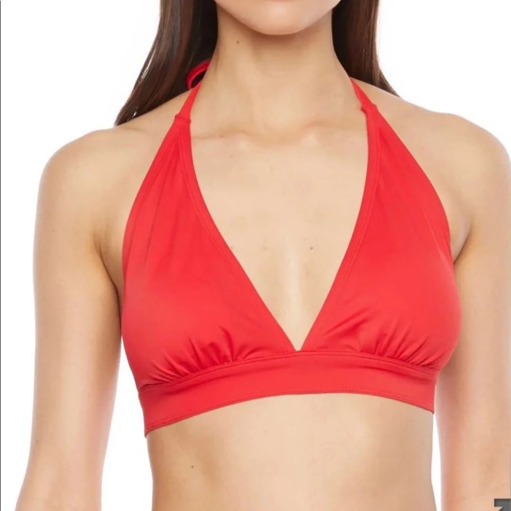 New Triangle Top Red Bikini Set with High Waist Bottoms 12/14